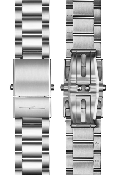 Shop Shinola Runwell Automatic Bracelet Watch, 40mm In Silver/ Midnight Blue/ Silver