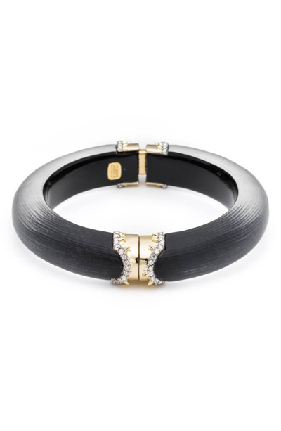 Shop Alexis Bittar Alex Bittar Lucite Pave Edge Hinge Bracelet In Black