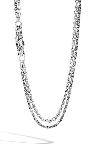 Shop John Hardy Asli Classic Chain Double Row Necklace In Silver