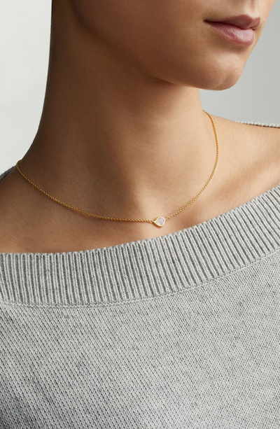 Shop Monica Vinader Siren Mini Nugget Pendant Necklace In Gold/ Moonstone
