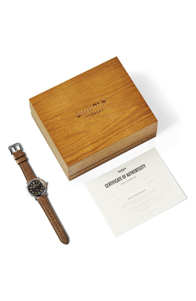 Shop Shinola Runwell Automatic Leather Strap Watch, 40mm In Tan/ Black/ Silver