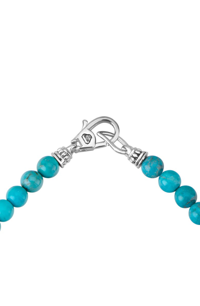 Shop Lagos Caviar Icon Station Semiprecious Stone Necklace In Silver/ Turquoise