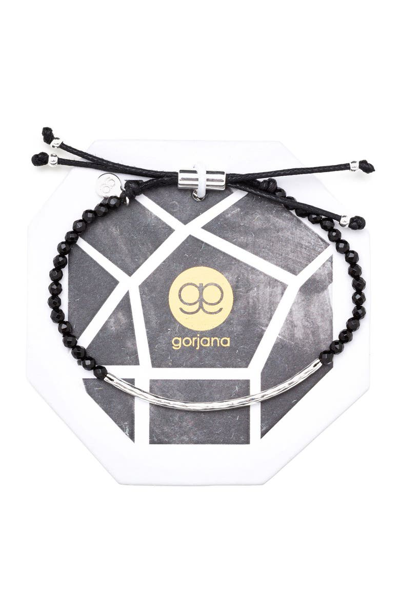 Shop Gorjana Power Gemstone Bracelet In Protection/ Black/ Silver