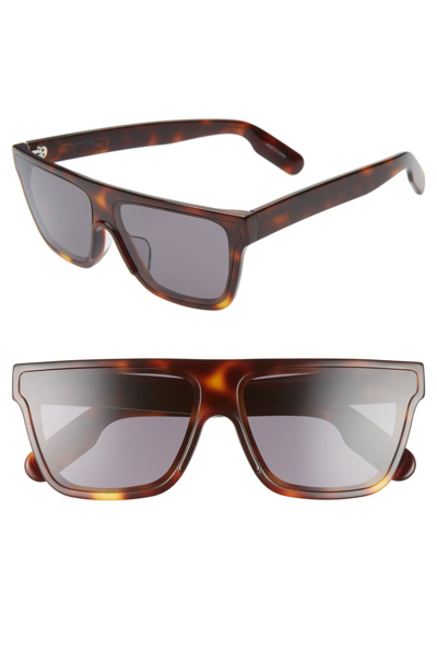 Shop Kenzo 67mm Special Fit Oversize Flat Top Sunglasses In Dark Havana/ Smoke