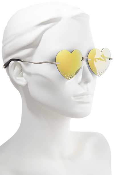 Shop Kenzo 63mm Oversize Rimless Heart Sunglasses In Gold/ Gold