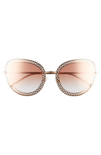 Shop Dolce & Gabbana 54mm Cat Eye Sunglasses In Gold/ Pink