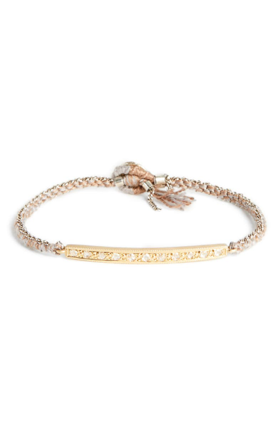 Shop Brooke Gregson Diamond 11 Silk Silver Bracelet In Gold