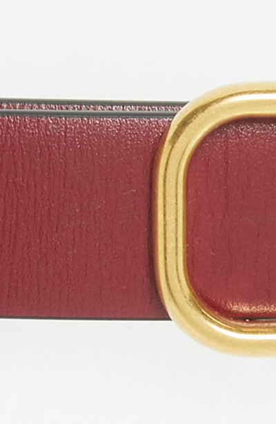 Shop Valentino Go Logo Leather Belt In Cerise/ Blk