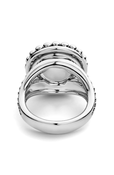 Shop Lagos Maya Small Circle Ring In Silver/ Lapis