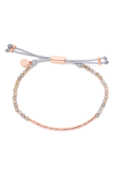 Shop Gorjana Power Gemstone Bracelet In Balance/ Labradorite/ Rosegold