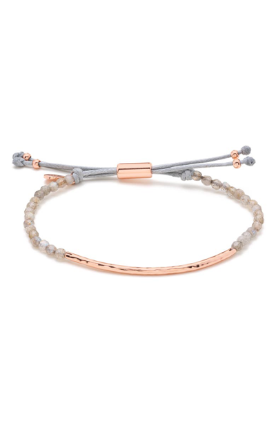 Shop Gorjana Power Gemstone Bracelet In Balance/ Labradorite/ Rosegold