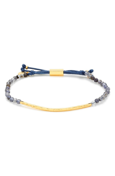 Shop Gorjana Power Gemstone Self-wisdom Bracelet In Focus/ Iolite/ Gold