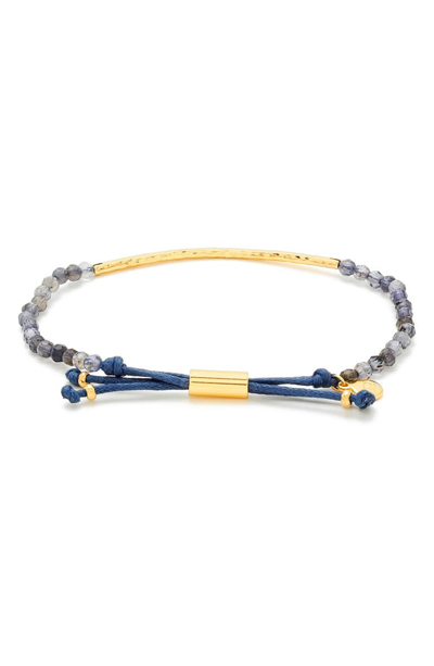 Shop Gorjana Power Gemstone Self-wisdom Bracelet In Focus/ Iolite/ Gold