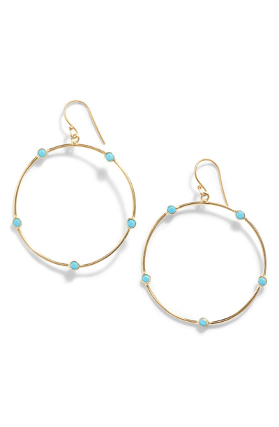 Shop Argento Vivo Station Hoop Earrings In Turquoise/ Gold