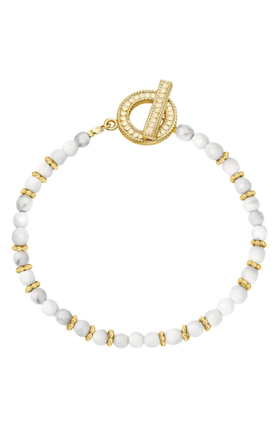 Shop Anna Beck Stone Beaded Bracelet In Gold/ Howlite