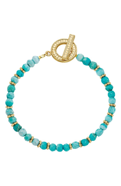 Shop Anna Beck Stone Beaded Bracelet In Gold/ Turquoise