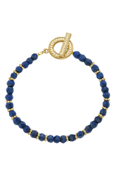 Shop Anna Beck Stone Beaded Bracelet In Gold/ Lapis