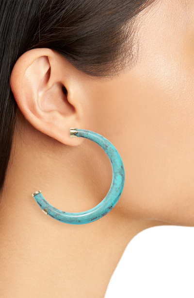 Shop Argento Vivo Large Hoop Earrings In Turquoise/ Gold
