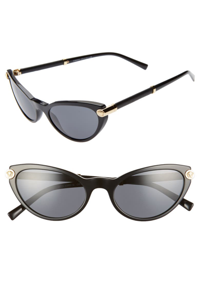 Shop Versace 54mm Cat Eye Sunglasses - Black