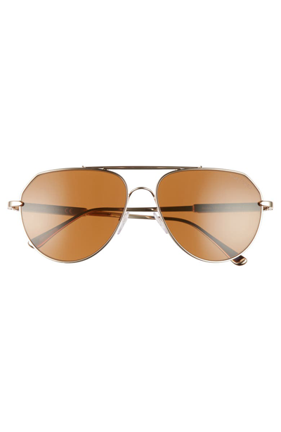 Shop Tom Ford Andes 61mm Aviator Sunglasses In Rose Gold/ Havana/ Brown