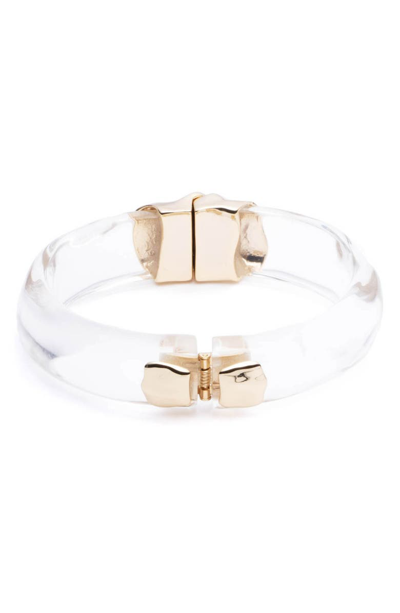 Shop Alexis Bittar Sculptural Hinge Bracelet In Clear