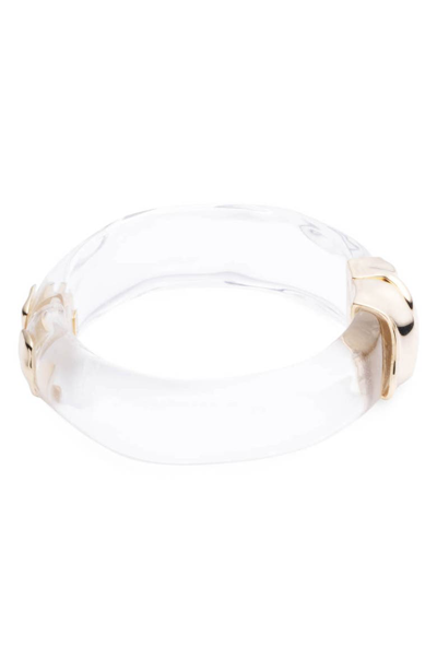 Shop Alexis Bittar Sculptural Hinge Bracelet In Clear