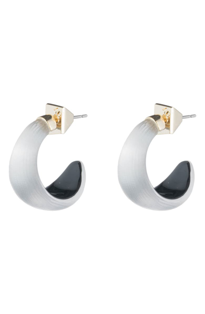 Shop Alexis Bittar Huggie Hoop Earrings In Silver