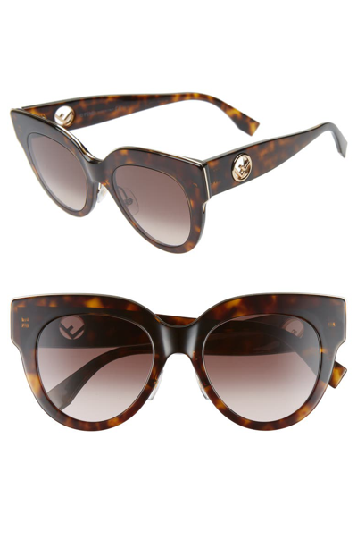 Shop Fendi 51mm Sunglasses - Dark Havana