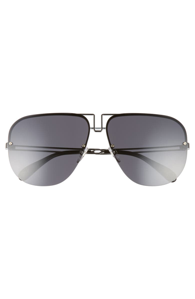 Shop Givenchy 64mm Oversize Aviator Sunglasses In Ruthenium/ Black