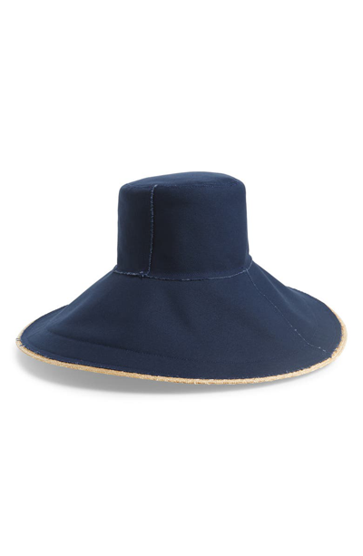 Shop Lola Hats Single Take Wide Brim Hat In Navy