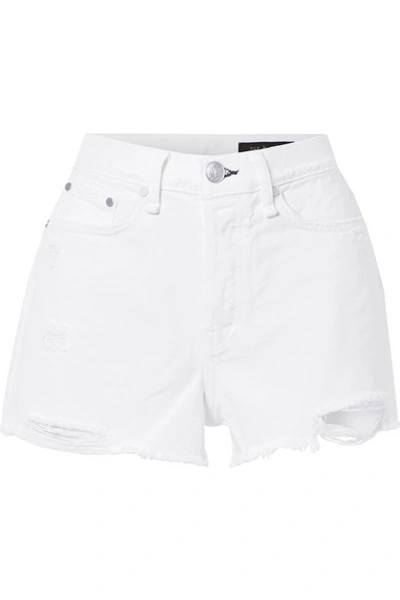 Shop Rag & Bone Maya Distressed Denim Shorts In White