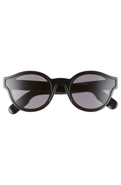 Shop Kenzo 58mm International Fit Round Sunglasses In Shiny Black/ Smoke