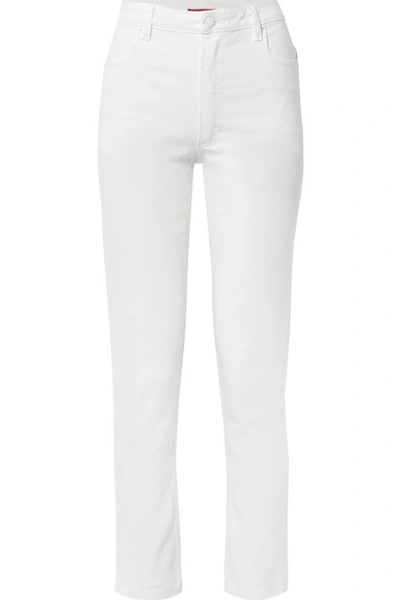 Shop Eckhaus Latta El High-rise Straight-leg Jeans In White