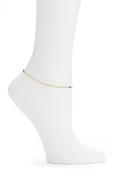 Shop Argento Vivo Flat Anchor Chain Anklet In Gold