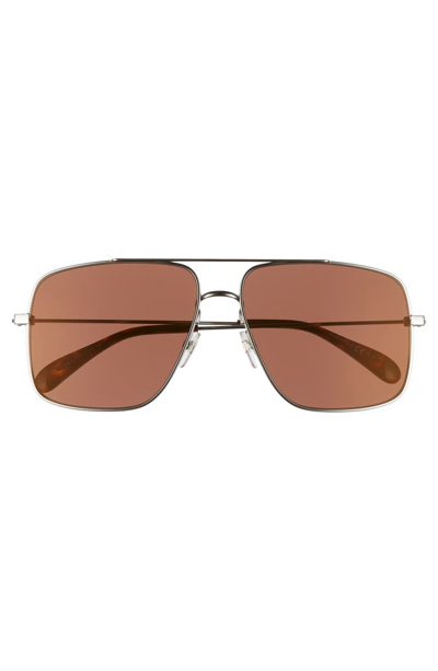 Shop Givenchy 61mm Navigator Sunglasses In Dark Ruthenium