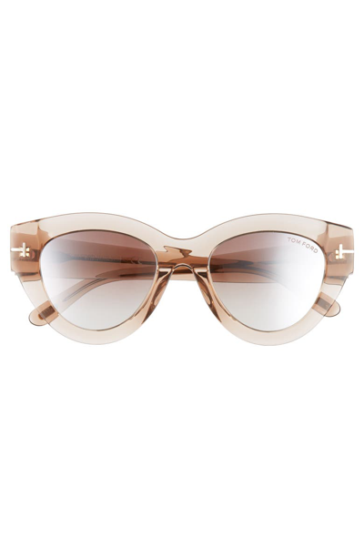 Shop Tom Ford Slater 51mm Cat Eye Sunglasses In Pink Champagne/ Red To Pearl