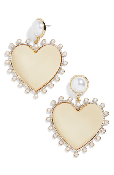 Shop Baublebar Amalia Imitation Pearl Earrings In Gold