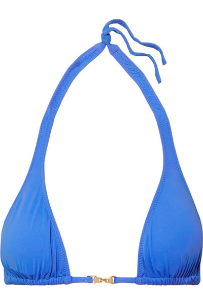 Shop Melissa Odabash Mustique Halterneck Triangle Bikini Top In Cobalt Blue