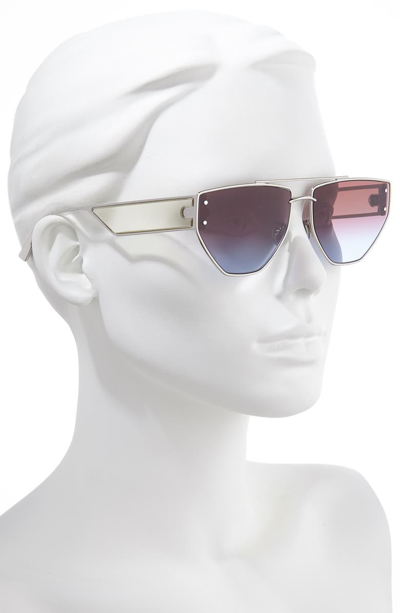 Shop Dior Clan 2 61mm Aviator Sunglasses - Palladium/ Dark Gradient