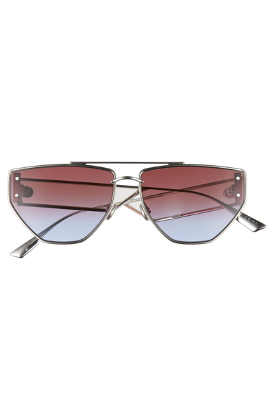 Shop Dior Clan 2 61mm Aviator Sunglasses - Palladium/ Dark Gradient