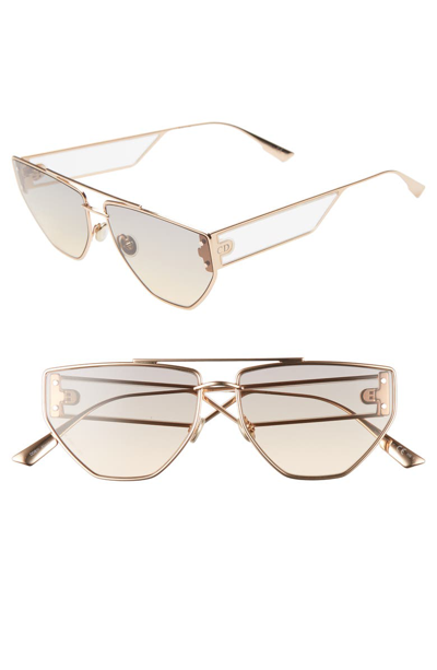 Shop Dior Clan 2 61mm Aviator Sunglasses - Gold Copper/ Light Gradient