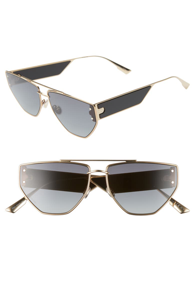 Shop Dior Clan 2 61mm Aviator Sunglasses - Gold/ Black Gradient