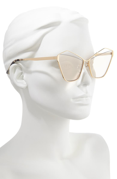 Shop Mcq By Alexander Mcqueen 61mm Cutout Cat Eye Sunglasses In Gold/ Brown