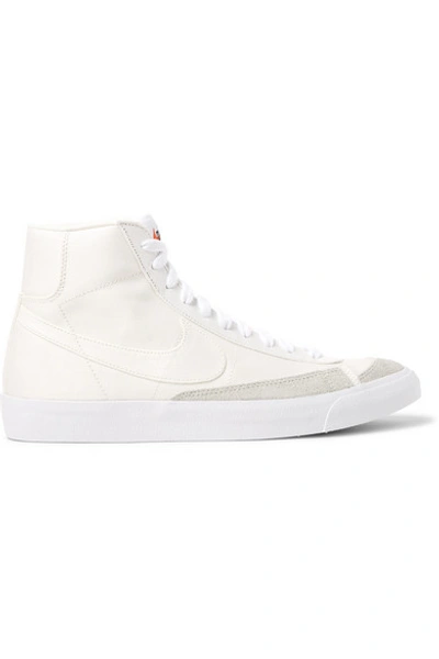 Shop Nike Blazer Mid '77 Suede-trimmed Canvas High-top Sneakers