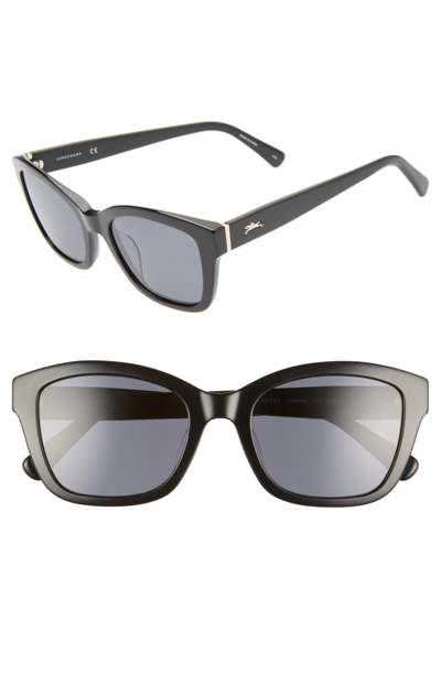 Shop Longchamp Heritage 53mm Polarized Square Sunglasses - Black