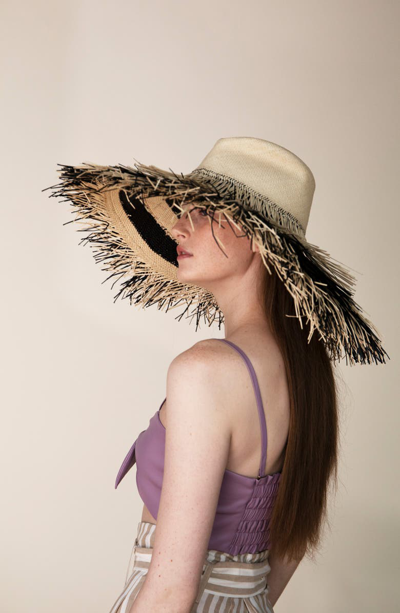 Shop Lola Hats Porcupine Straw Hat In Nat/ Black