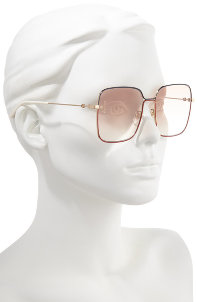 Shop Gucci 60mm Gradient Square Sunglasses In Shiny Endura Gold