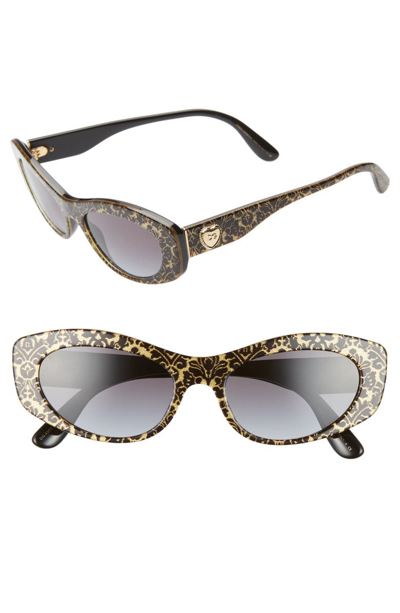 Shop Dolce & Gabbana 53mm Cat Eye Sunglasses In Brown Tortoise