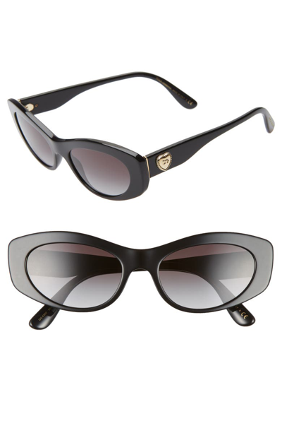 Shop Dolce & Gabbana 53mm Cat Eye Sunglasses In Black