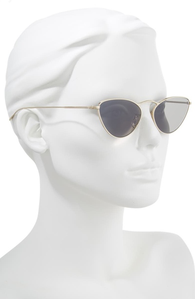 Shop Oliver Peoples Lelaina 56mm Cat Eye Sunglasses - Carbon Gray/ Gold